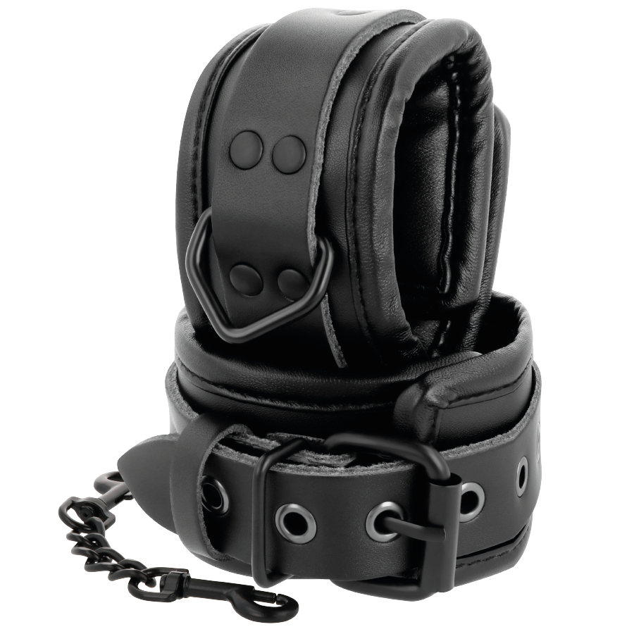 Darkness Bondage-Handschellen Einstellbar für Pelle Schwarz · Sextoys (Bild 3)