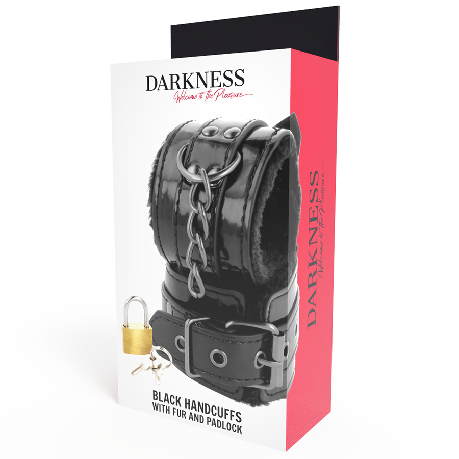 Darkness Bondage-Handschellen verstellbare Leder Schwarz mit Schloss · Sextoys (Bild 2)