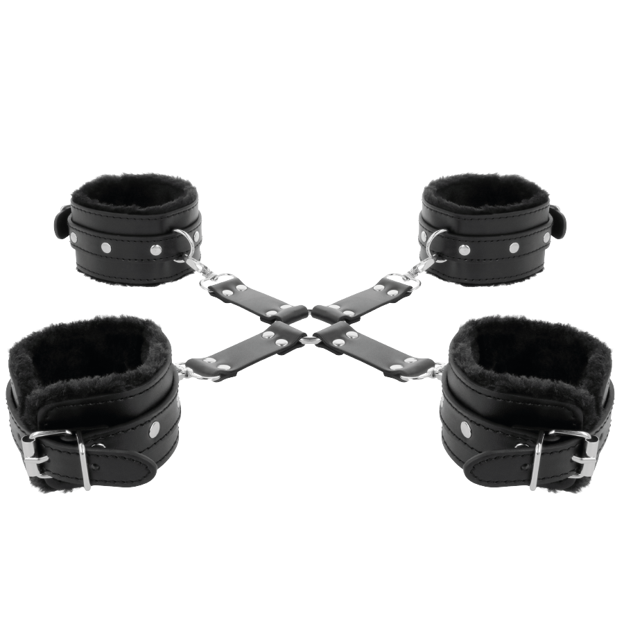 Darkness Bondage-Handschellen Leder für schwarze Hände und Füße · Sextoys (Bild 3)