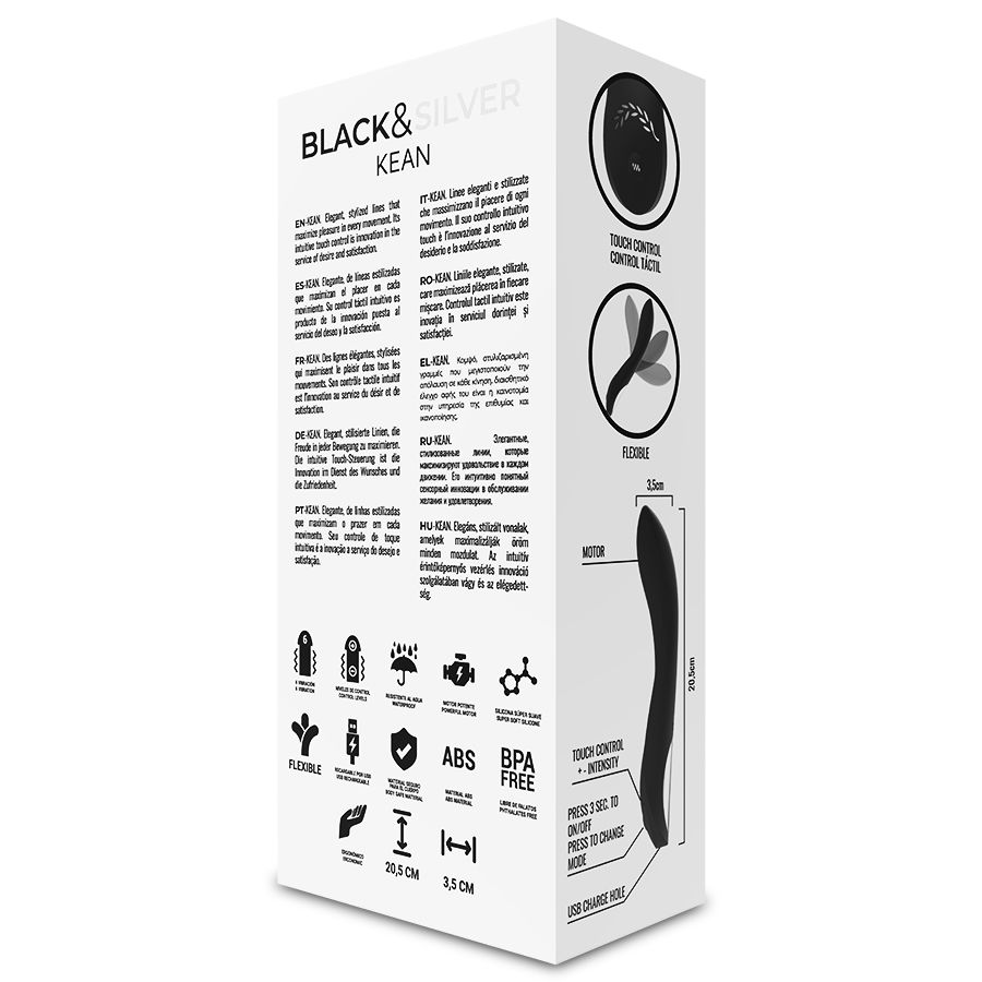 Black&silver-Kean Vibrator mit Touch Control-Silikon, 10 Geschwindigkeiten · Vibratoren (Bild 10)