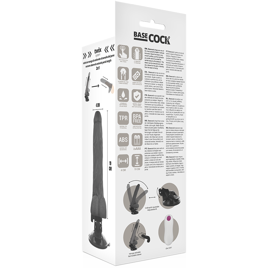 Basecock-Realistische Vibrator mit Fernbedienung 19 x 4 cm · Vibratoren (Bild 4)