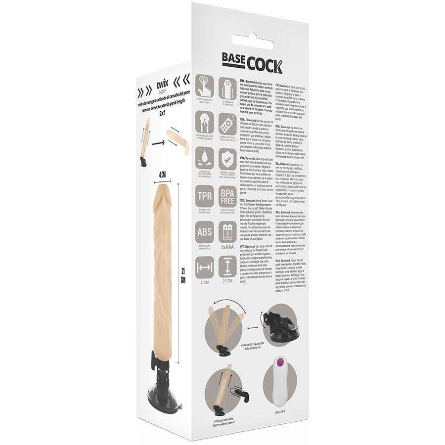 Basecock-Realistische Vibrator mit Fernbedienung 21 cm · Vibratoren (Bild 3)