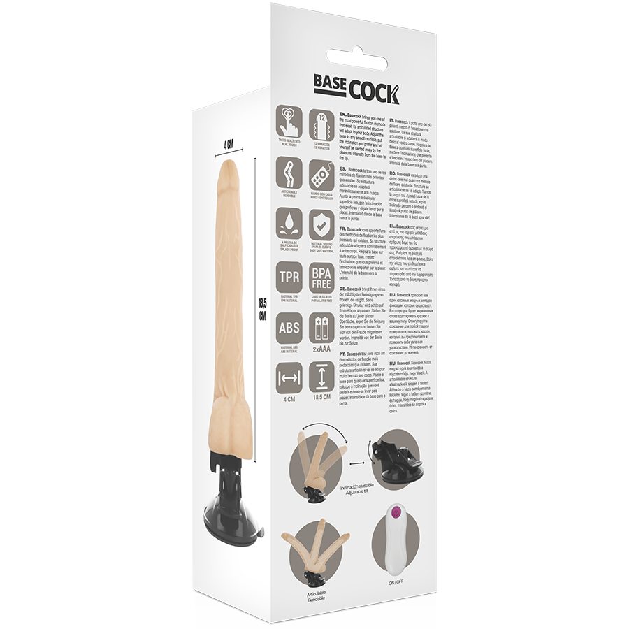 Basecock-Vibrator Realistisch Articular mit Fernbedienung 18.5 cm · Vibratoren (Bild 2)