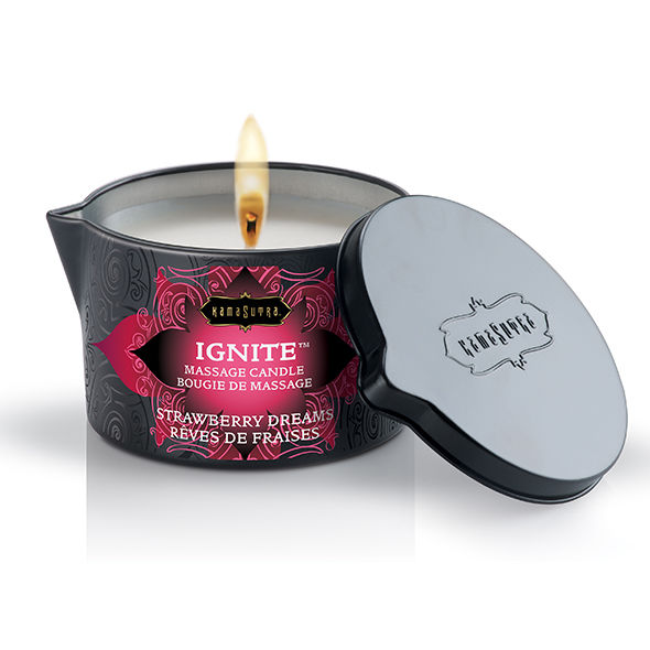 Kamasutra Cosmetics-Strawberry Dreams Massagekerze 170 g