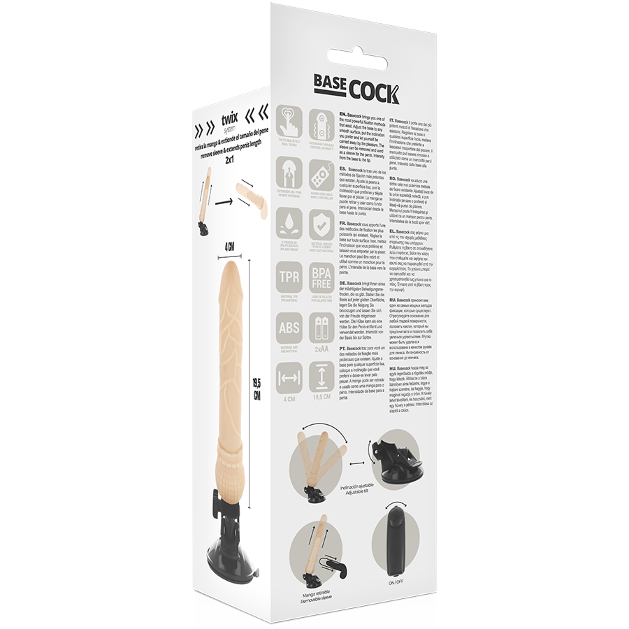Basecock-Vibrator Realistisch in TPE mit Fernbedienung 19.5 cm · Vibratoren (Bild 4)