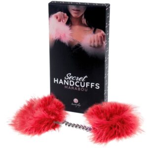 Secretplay 100% Fetish-Handschellen mit Marabou Rot-Metal · Sextoys (Bild 2)