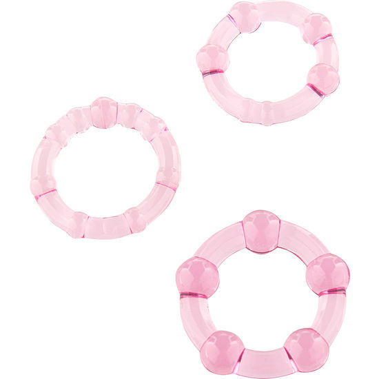 Seven Creations-3er-Set Penisringe Rosa-Silikon