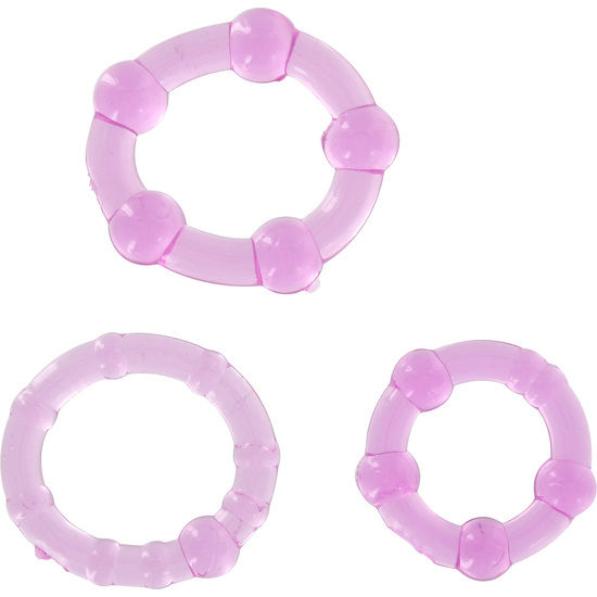 Seven Creations-3er-Set Penisringe Flieder-Silikon