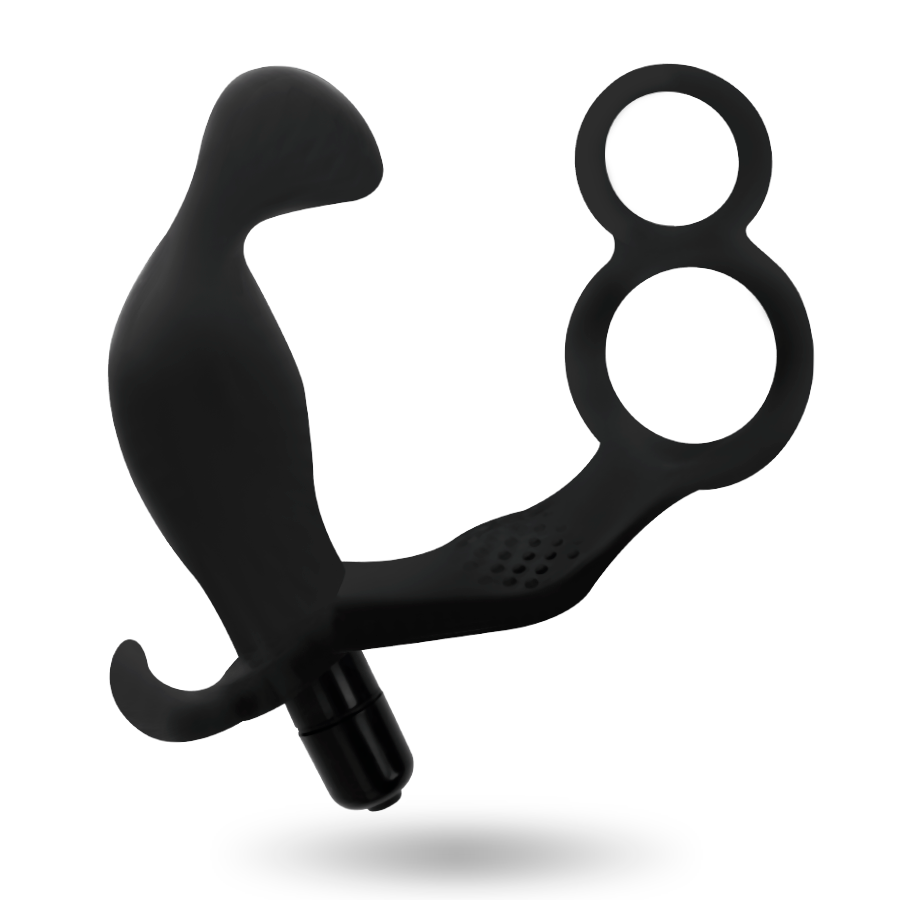 Addicted Toys-Analplug mit Doppel Penisring und Hoden · Sextoys