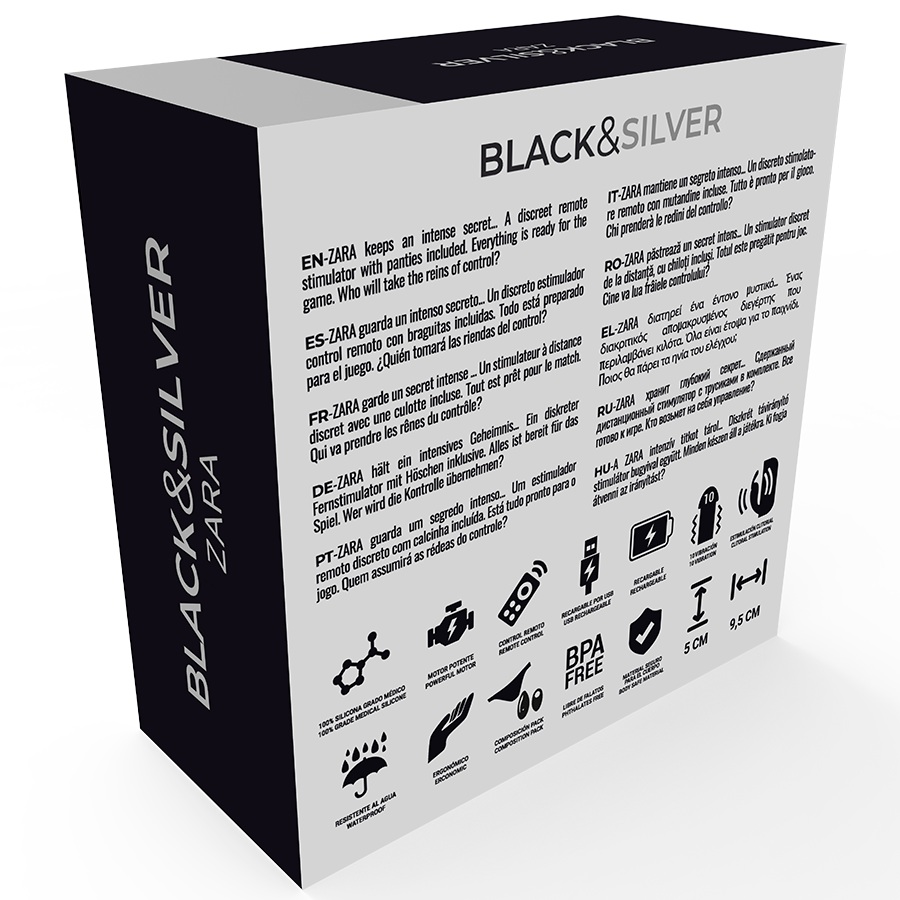 Black&silver-Zadar Stimulator Wiederaufladbar mit Fernbedienung · Vibratoren (Bild 5)