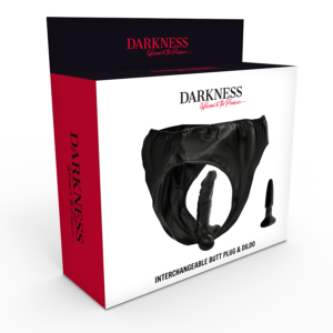 Darkness Sensations-Slip mit Plug und Dildo · Strap-on & Harness (Bild 3)