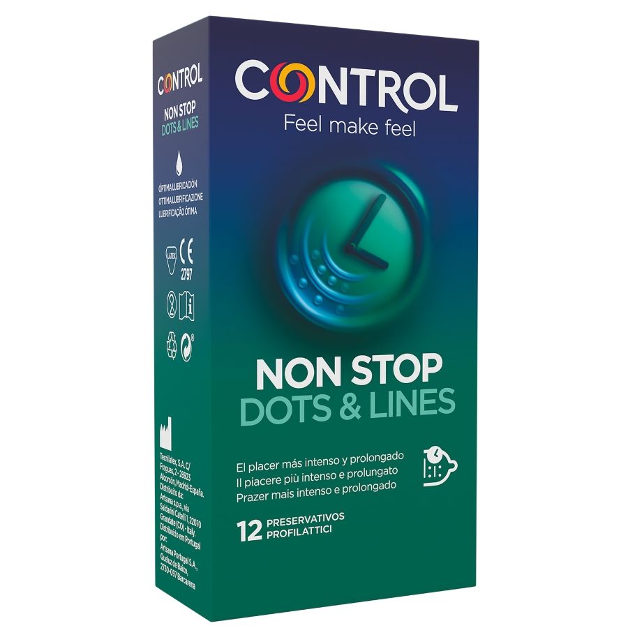 Control Condoms-Nicht stoppen 12 Stk.-Präservative Punkte und Streifen · Kondome