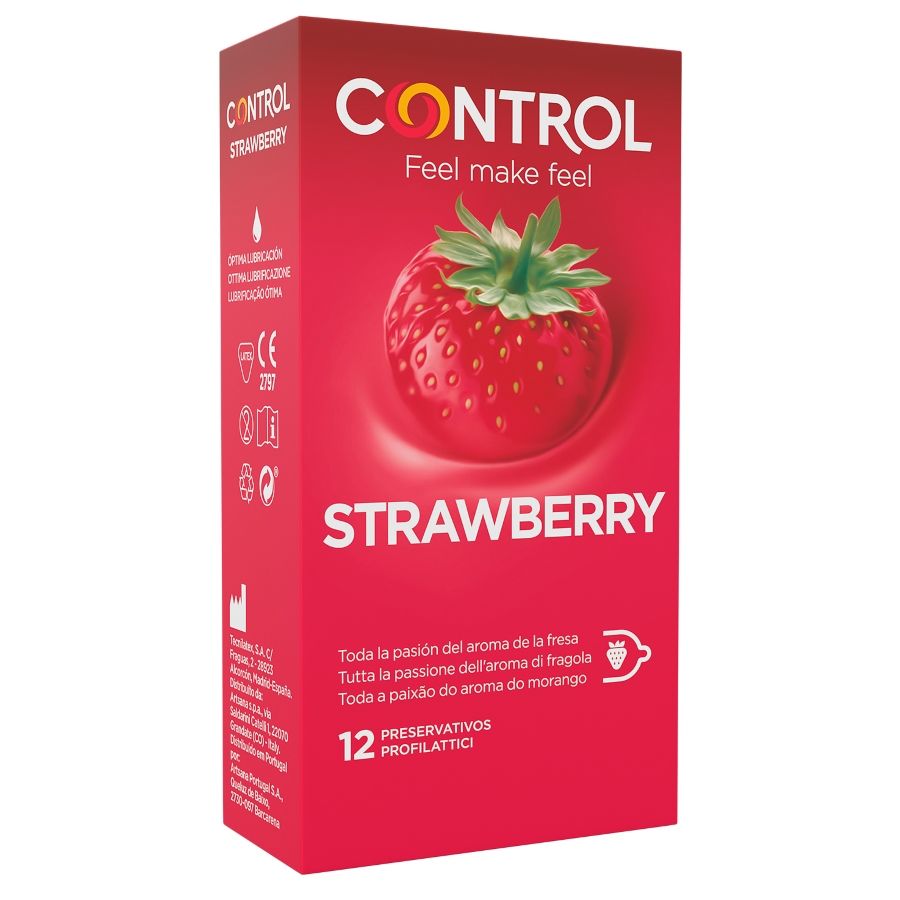 Control Condoms-Adapts Erdbeeren 12 Einheiten · Kondome