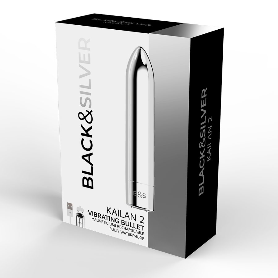 Black&silver-Kailan 2 Silver Vibrating Magnetic Bullet-Silikon · Vibratoren (Bild 4)
