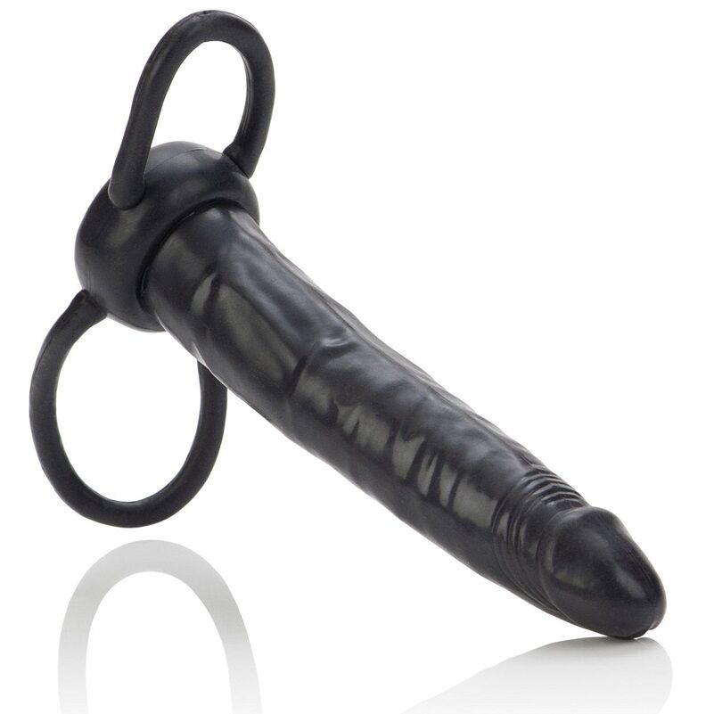 Calexotics-Doppelte Unterstützung für Schwarz-TPR Penetration · Strap-on & Harness