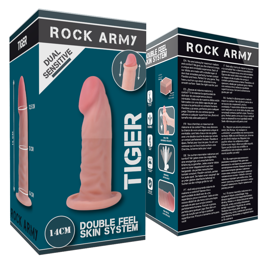 Rock Army-Dual Density Tiger 14 cm -o- 4.46 cm-Waterproof, Saugnapf · Sextoys (Bild 9)