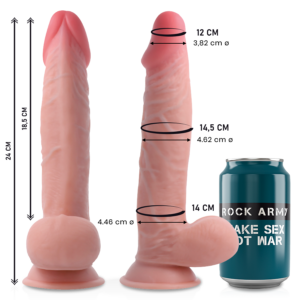 Rock Army-Dual Density Sherman 24 cm -o- 4.46 cm-TPE, Wasserdicht · Strap-on & Harness