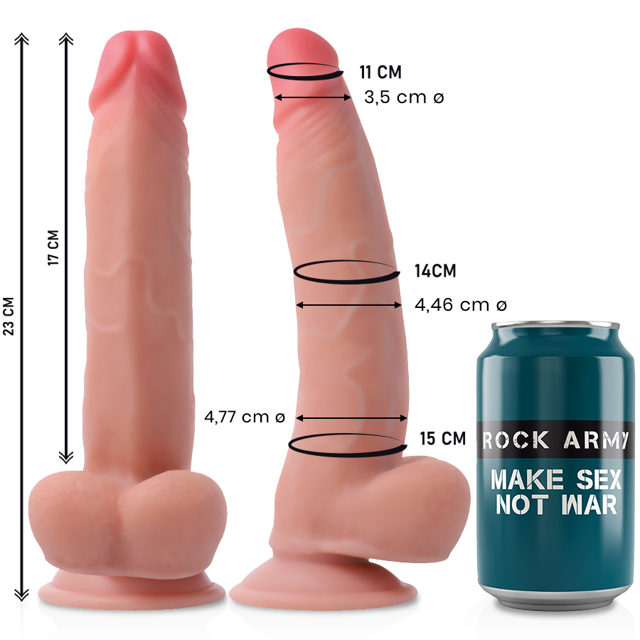 Rock Army-Dual Density Leopard 23 cm -o- 4.77 cm-TPE, Wasserdicht · Strap-on & Harness