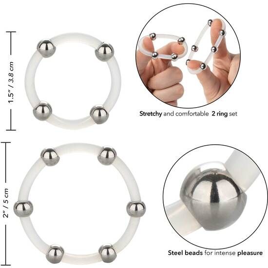 Calexotics-Silikon Ringe Set mit Stahlperlen · Sextoys (Bild 4)