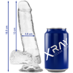 X Ray-Clear Cock mit Ballen 18.5 cm -o- 3.8 cm-Jelly, Saugnapf · Strap-on & Harness