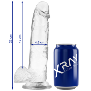 X Ray-Dildo Transparent mit Hoden 22 cm -o- 4.6 cm-Jelly · Strap-on & Harness