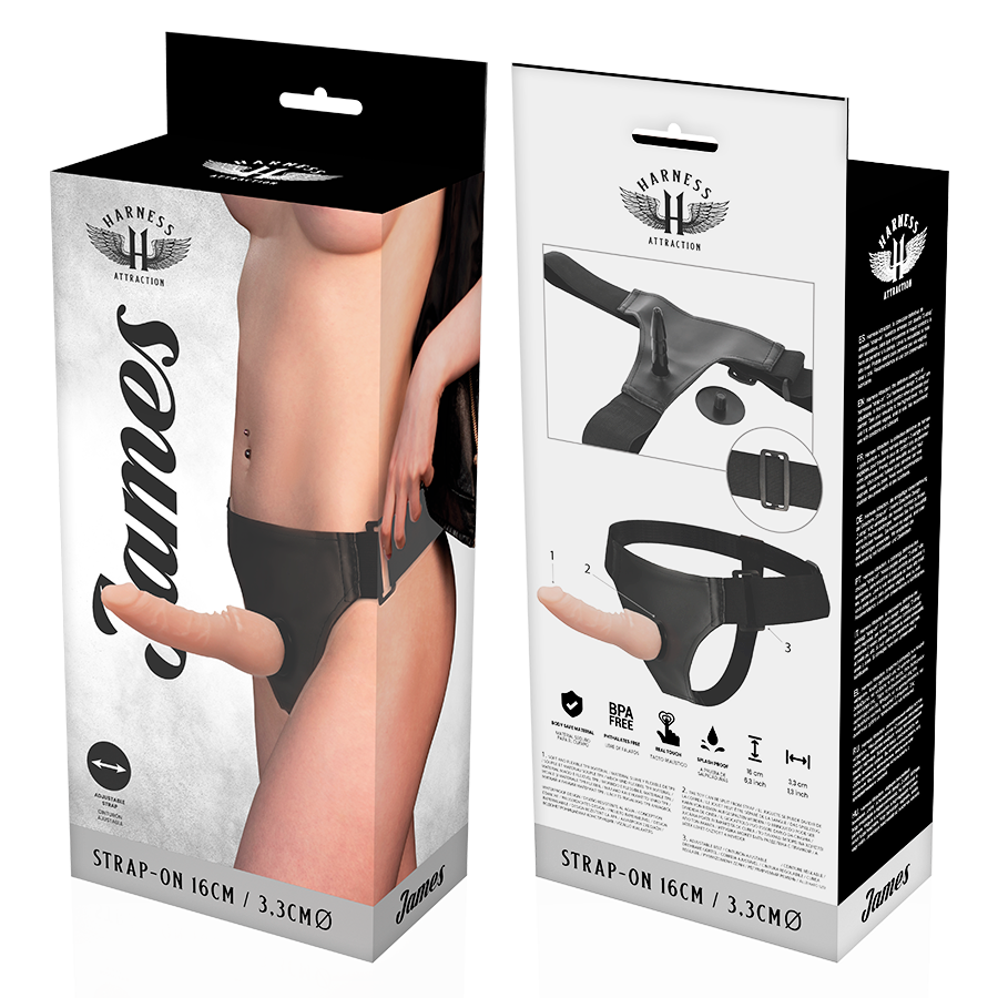 Harness Attraction-James 16 cm -o- 3.3 cm-TPR, Drehung · Strap-on & Harness (Bild 4)