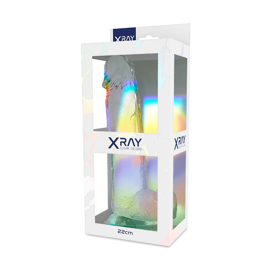 X Ray-Dildo Transparent mit Hoden 22 cm -o- 4.6 cm-Jelly · Strap-on & Harness (Bild 2)