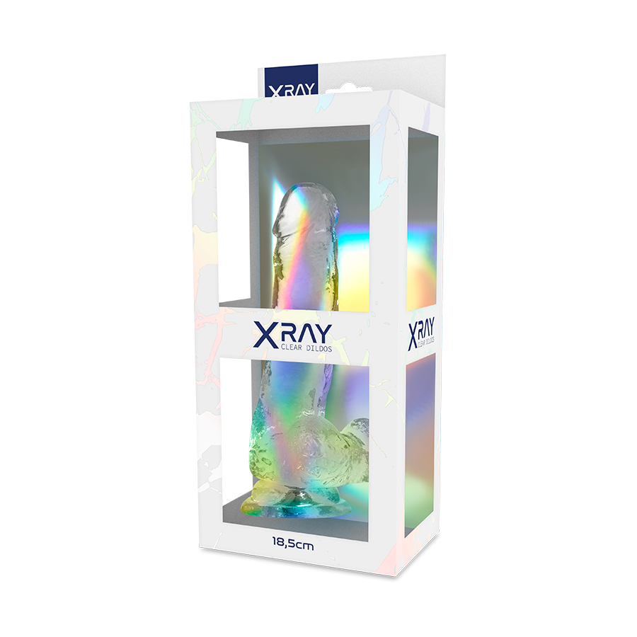 X Ray-Clear Cock mit Ballen 18.5 cm -o- 3.8 cm-Jelly, Saugnapf · Strap-on & Harness (Bild 3)