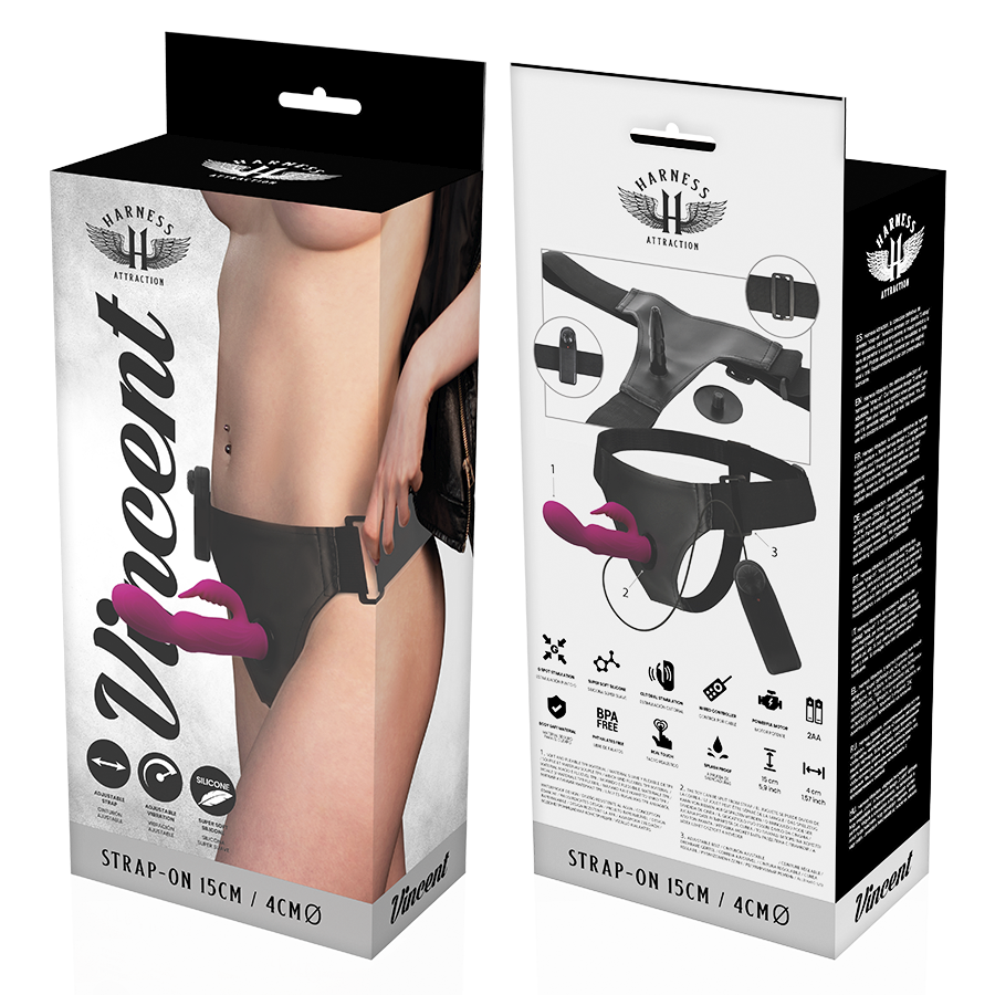 Harness Attraction-Vibrator Rabbit Vincent 15 cm X 4 cm-Rotation · Vibratoren (Bild 3)