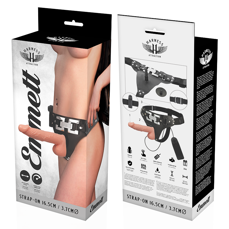Harness Attraction-Rnes Emmett Vibrator Realistisch 16.5 cm -o- 3.7 cm · Strap-on & Harness (Bild 5)