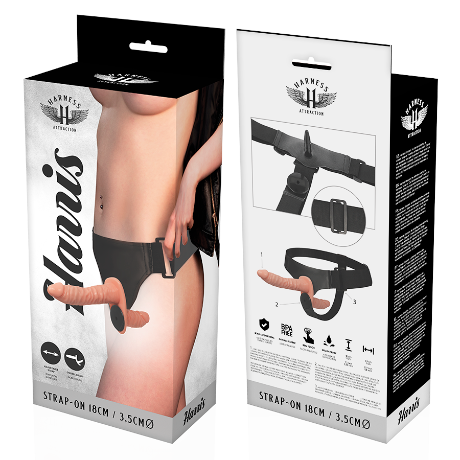 Harness Attraction-Harris Double Vibrations Penetration 18 cm · Strap-on & Harness (Bild 6)