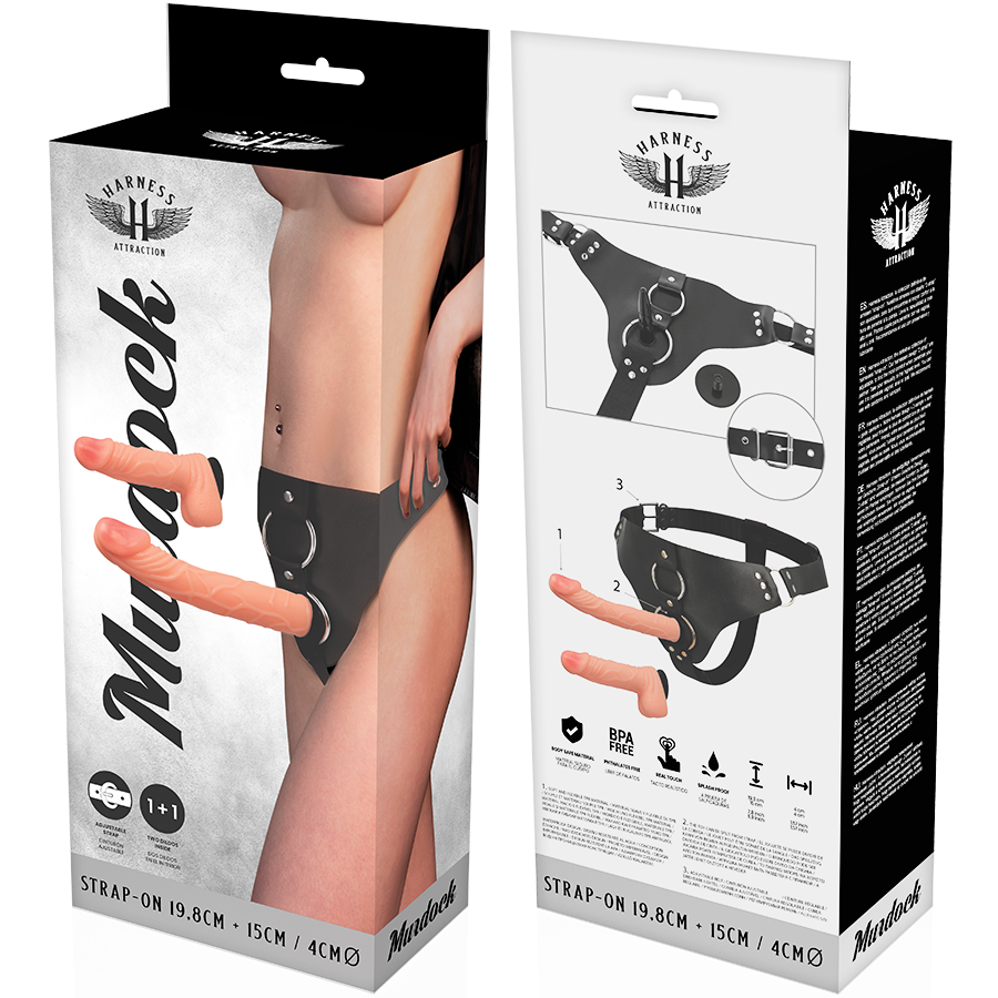 Harness Attraction-Rnes Murdock 19.8 + 15 cm -o- 4 cm-TPR, Drehung · Strap-on & Harness (Bild 4)