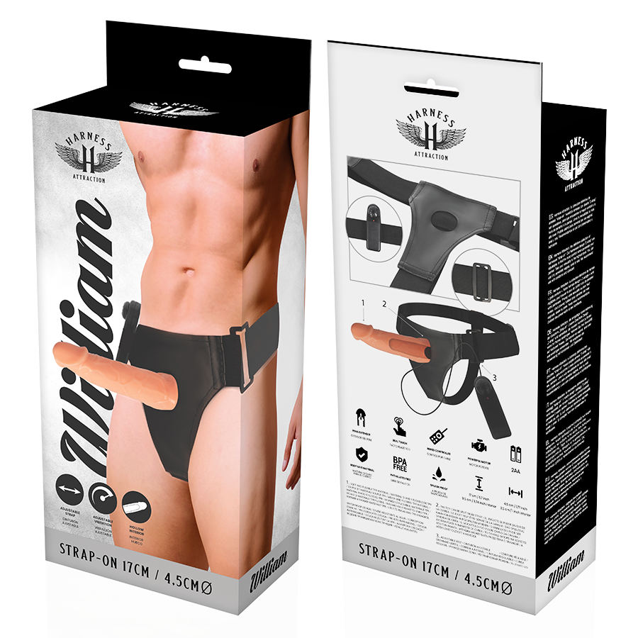Harness Attraction-Willian Hollow Harness mit Vibrator 17 cm – Ø · Strap-on & Harness (Bild 3)