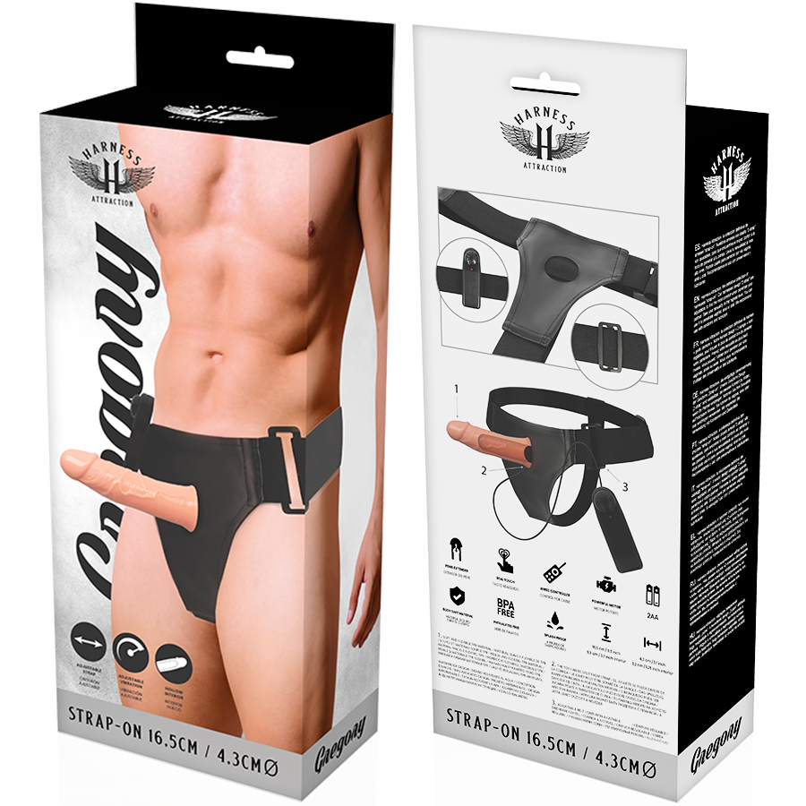 Harness Attraction-Gregory Leere Befestigung mit Vibrator 16.5 cm · Strap-on & Harness (Bild 3)