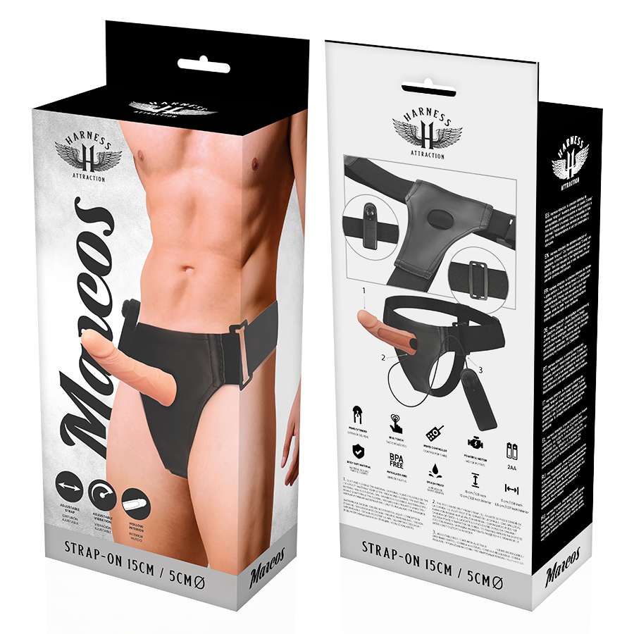 Harness Attraction-Rnes Leerrahmen mit Vibrator 15 cm -o- 5 cm-TPR · Strap-on & Harness (Bild 3)