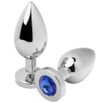 Metal Hard-Analplug Diamond Blue Medium 7.62CM-Waterproof · Spielzeug aus Glas & Metall