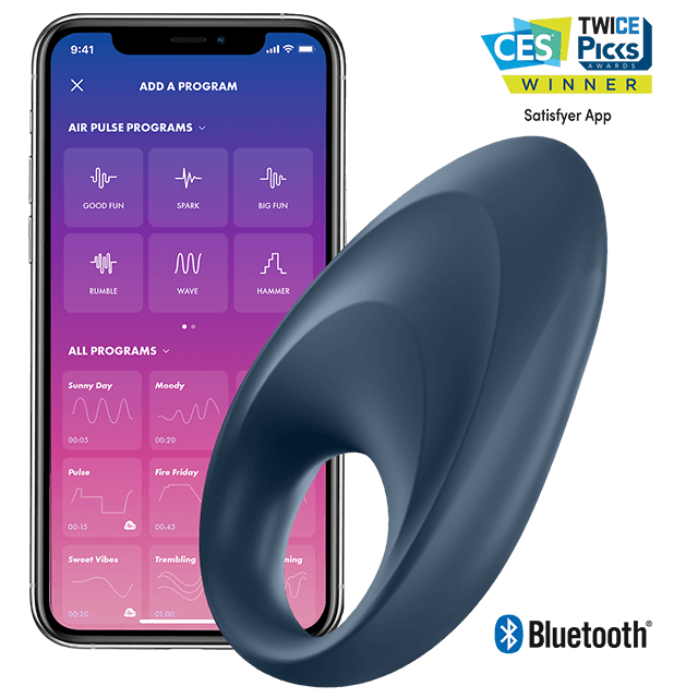 Satisfyer Connect-Mighty One Ring Vibrator App-Silikon · Spielzeug für Paare