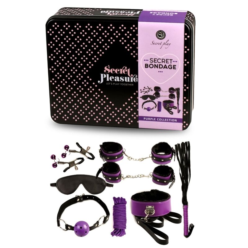 Secretplay 100% Fetish-Bdsm Set 8PCS Purble/Black-Pelle · Spielzeug-Sets (Bild 3)