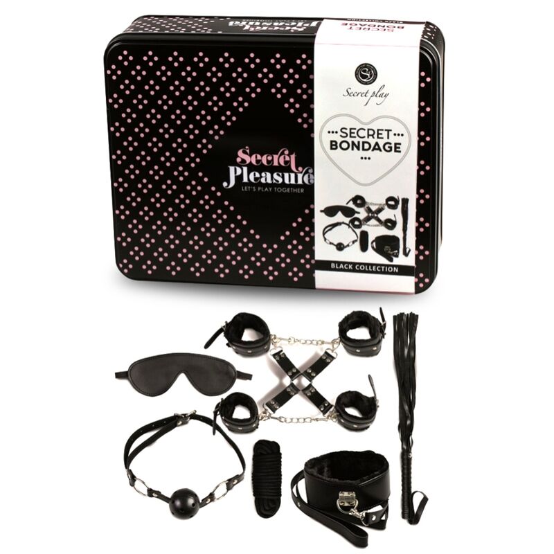 Secretplay 100% Fetish-Set Bdsm 8 Teile Schwarz-Ökologische Haut · Spielzeug-Sets (Bild 2)
