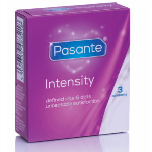 Pasante-Intensity Kondome mit Rippen und Noppen, 3 Stk.