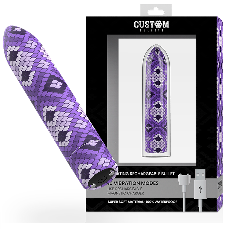 Custom Bullets-Bullet Magnetic Snake Violet Wiederaufladbar 10 · Vibratoren