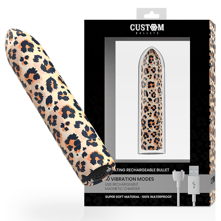 Custom Bullets-Leopard Magnetisch 10 Intensitäten-Silikon, 10 Stufen