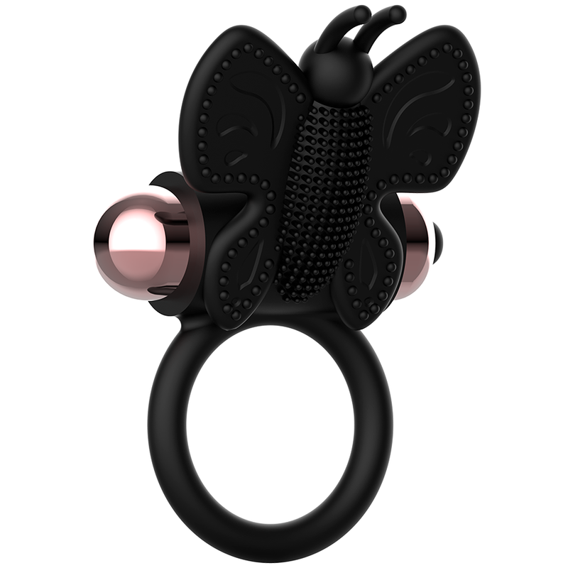 Coquette Toys-Ring Vibrator Schmetterling Schwarz/Gold-Silikon · Sextoys (Bild 3)