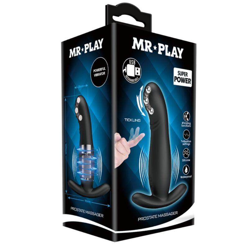 Mr Play-Stimulierend Prostata Wiederaufladbar Schwarz-Silikon, 3 Geschwindigkeiten · Sextoys (Bild 9)