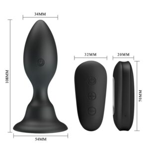 Mr Play-Analplug Vibrator mit Fernbedienung Schwarz-Silikon, 12 Geschwindigkeiten · Vibratoren (Bild 5)