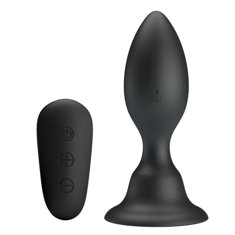 Mr Play-Analplug Vibrator mit Fernbedienung Schwarz-Silikon, 12 Geschwindigkeiten · Vibratoren