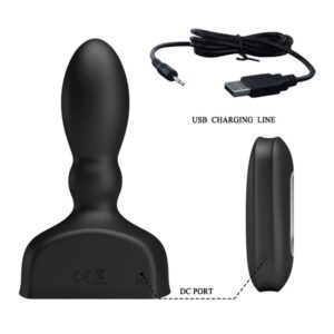 Mr Play-Analplug aufblasbar Schwarz mit drahtloser Fernbedienung-12 Geschwindigkeiten · Vibratoren (Bild 3)