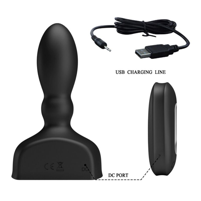 Mr Play-Analplug aufblasbar Schwarz mit drahtloser Fernbedienung-12 Geschwindigkeiten · Vibratoren (Bild 3)