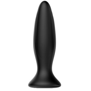 Mr Play-Vibrierender Analplug wiederaufladbar Schwarz-Silikon, 12 Stufen