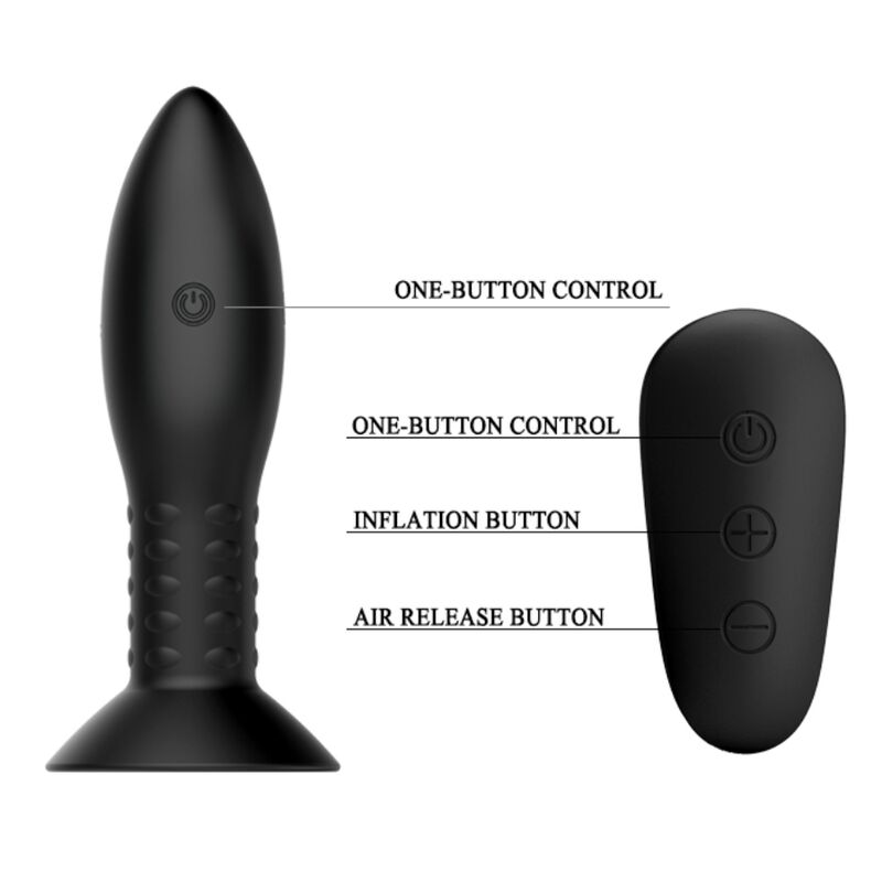 Mr Play-Analplug mit schwarzer Drehkugel und Silikonfernbedienung · Vibratoren (Bild 4)